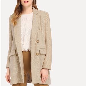 Button Front Notched Neck Blazer